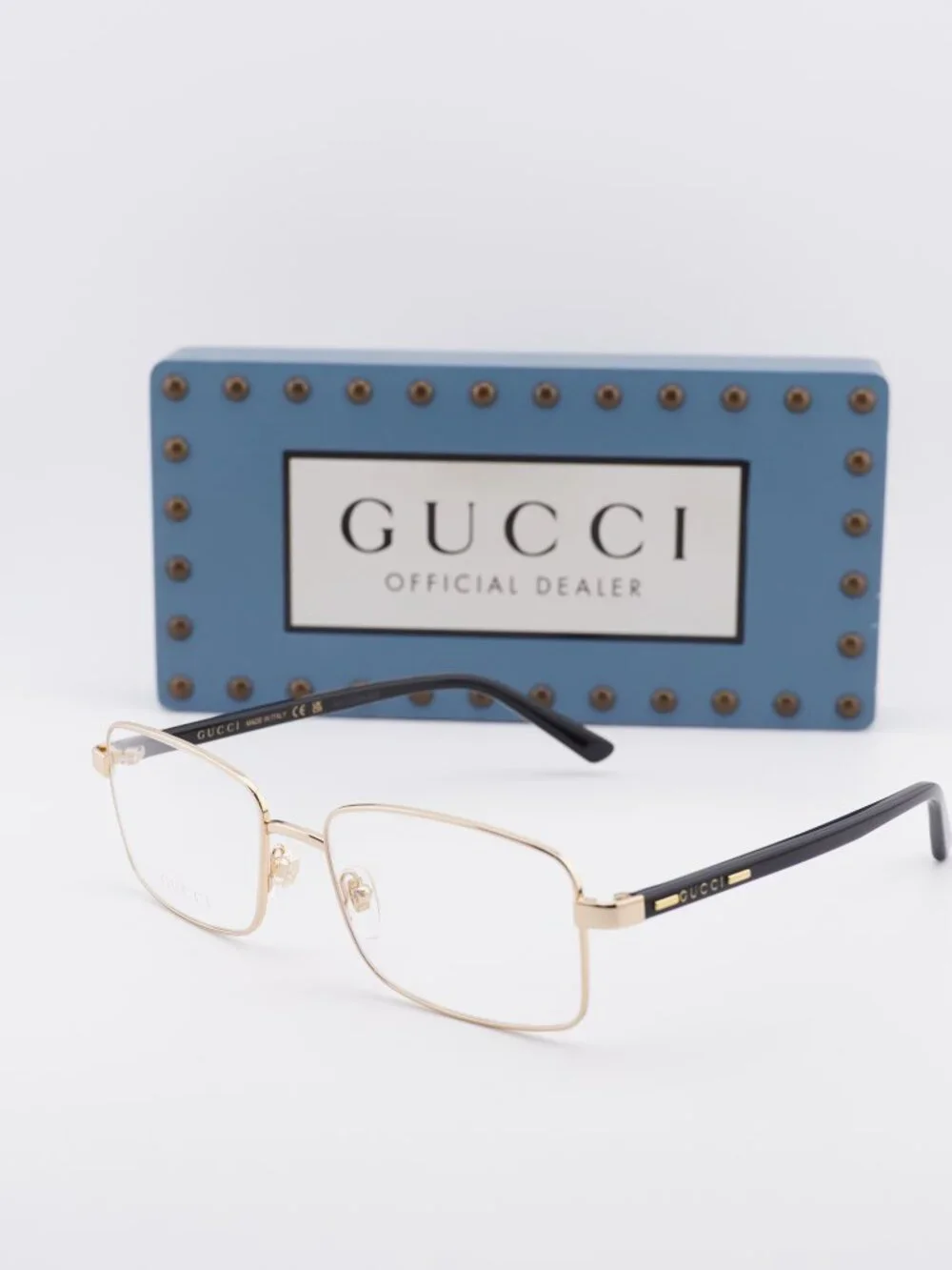 Gucci GG1586O 004 Rectangle Eyeglasses - Gold/Black 59mm